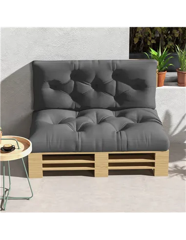 Outsunny Seat and Back Padded Pallet Cushion Set - Dark Grey