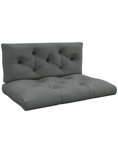 Outsunny Seat and Back Padded Pallet Cushion Set - Light Grey
