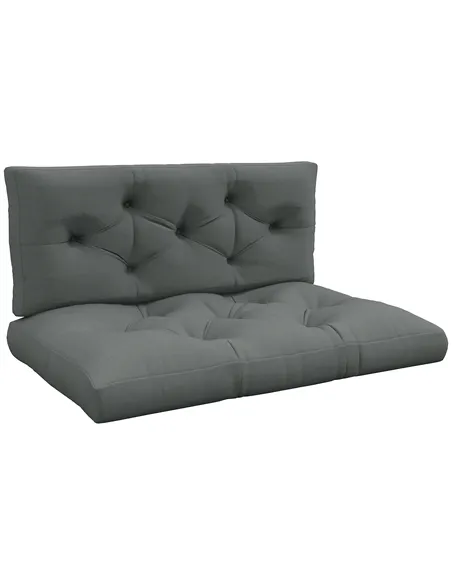 Outsunny Seat and Back Padded Pallet Cushion Set - Light Grey