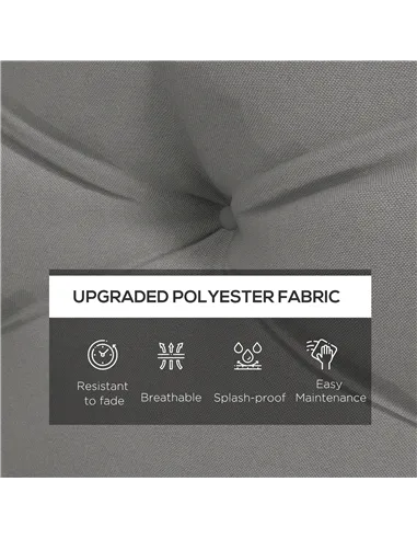 Outsunny Seat and Back Padded Pallet Cushion Set - Light Grey