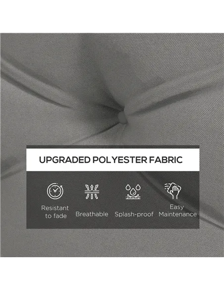 Outsunny Seat and Back Padded Pallet Cushion Set - Light Grey