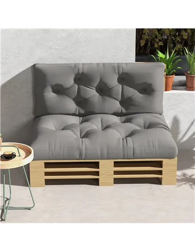 Outsunny Seat and Back Padded Pallet Cushion Set - Light Grey
