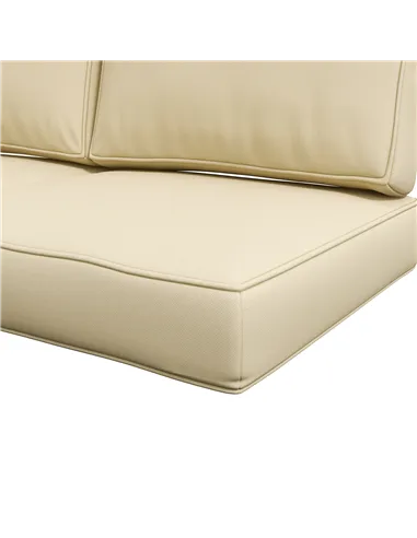 Outsunny 2 Seater Back and Seat Cushion Pillows Replacement, Patio Chair Cushions Set for Indoor Outdoor, Beige