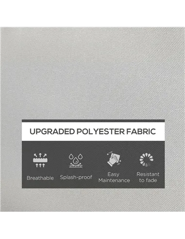 Outsunny 2 Seater Back and Seat Cushion Pillows Replacement, Patio Chair Cushions Set for Indoor Outdoor, Light Grey