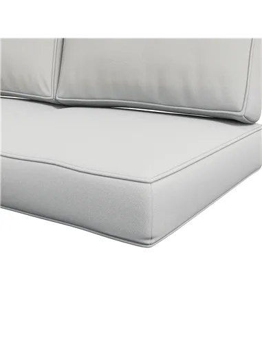 Outsunny 2 Seater Back and Seat Cushion Pillows Replacement, Patio Chair Cushions Set for Indoor Outdoor, Light Grey