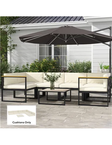 Outsunny Set of 14 Dining Set Cushions - Cream