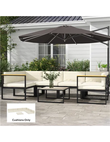 Outsunny Set of 14 Dining Set Cushions - Cream