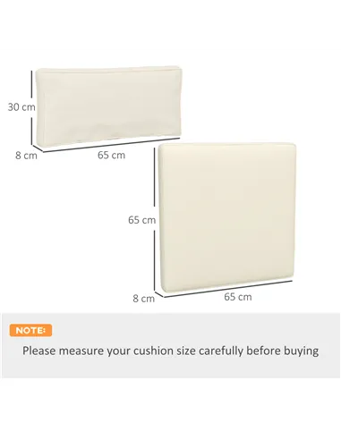 Outsunny Set of 14 Dining Set Cushions - Cream