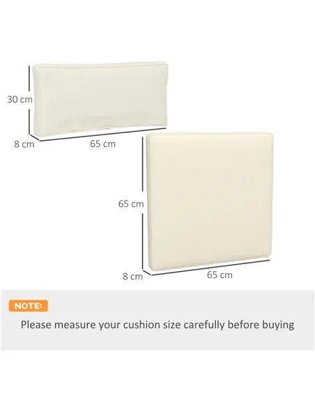 Outsunny Set of 14 Dining Set Cushions - Cream