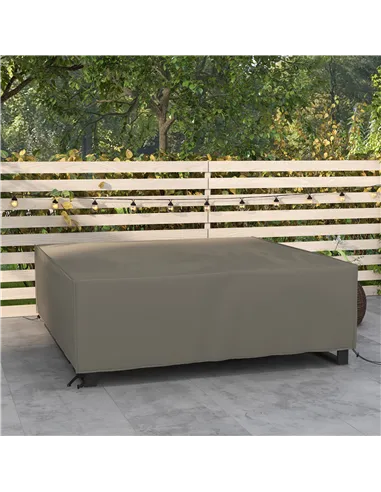 Outsunny Large Square Patio Garden Furniture Set Cover 600D Oxford Waterproof, 230 x 230 x 70cm, Grey