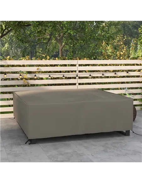 Outsunny Large Square Patio Garden Furniture Set Cover 600D Oxford Waterproof, 230 x 230 x 70cm, Grey