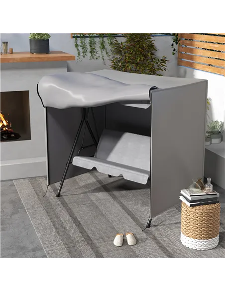 Outsunny 152 x 177cm Three-Seater Swing Chair Protective Cover Light Grey