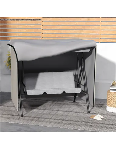 Outsunny 152 x 177cm Three-Seater Swing Chair Protective Cover Light Grey