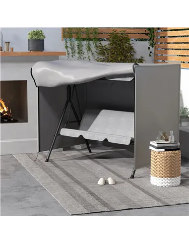 Outsunny 205 x 124cm Three-Seater Swing Chair Protective Cover Grey