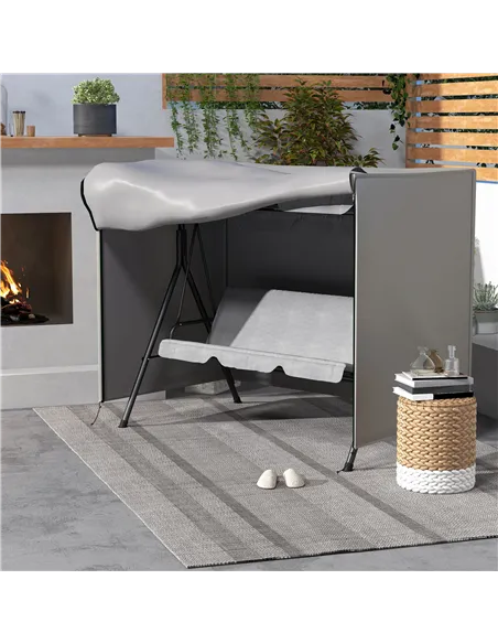 Outsunny 205 x 124cm Three-Seater Swing Chair Protective Cover Grey