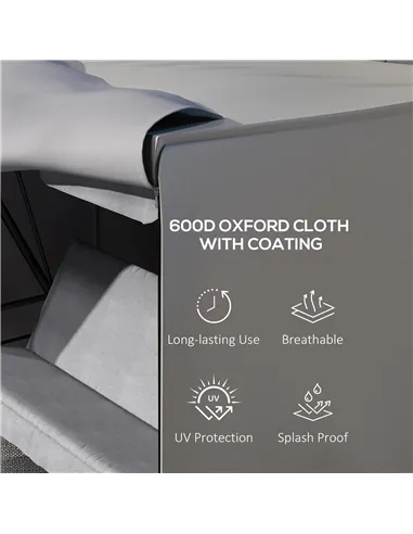 Outsunny 205 x 124cm Three-Seater Swing Chair Protective Cover Grey