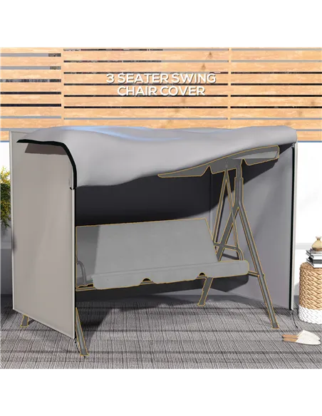 Outsunny 205 x 124cm Three-Seater Swing Chair Protective Cover Grey