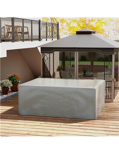 Outsunny 235 x 190 x 90 cm Large Patio Set Covers, Outdoor Garden Furniture Protection Cover Protector Waterproof Anti-UV Grey