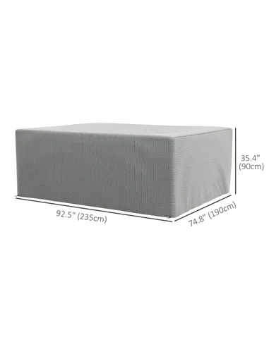 Outsunny 235 x 190 x 90 cm Large Patio Set Covers, Outdoor Garden Furniture Protection Cover Protector Waterproof Anti-UV Grey