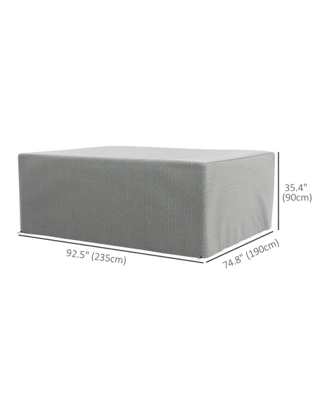 Outsunny 235 x 190 x 90 cm Large Patio Set Covers, Outdoor Garden Furniture Protection Cover Protector Waterproof Anti-UV Grey