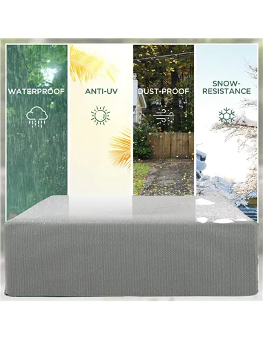 Outsunny 235 x 190 x 90 cm Large Patio Set Covers, Outdoor Garden Furniture Protection Cover Protector Waterproof Anti-UV Grey