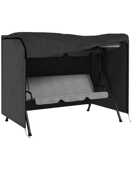 Outsunny 205 x 124cm Three-Seater Swing Chair Protective Cover Dark Grey