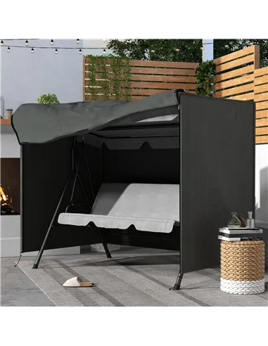 Outsunny 205 x 124cm Three-Seater Swing Chair Protective Cover Dark Grey