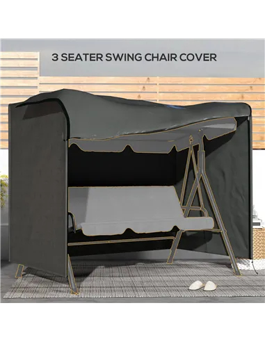 Outsunny 205 x 124cm Three-Seater Swing Chair Protective Cover Dark Grey
