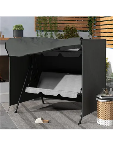 Outsunny 152 x 177cm Three-Seater Swing Chair Protective Cover Grey