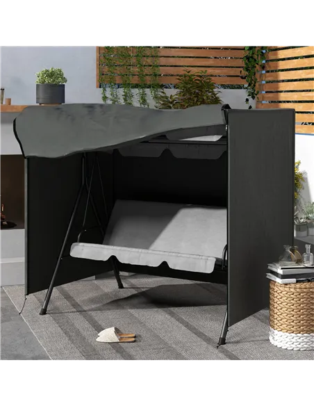 Outsunny 152 x 177cm Three-Seater Swing Chair Protective Cover Grey