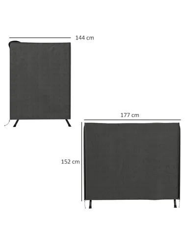 Outsunny 152 x 177cm Three-Seater Swing Chair Protective Cover Grey