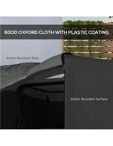 Outsunny 152 x 177cm Three-Seater Swing Chair Protective Cover Grey