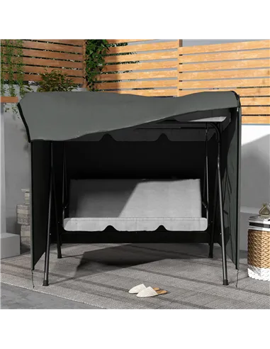 Outsunny 152 x 177cm Three-Seater Swing Chair Protective Cover Grey