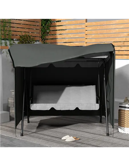Outsunny 152 x 177cm Three-Seater Swing Chair Protective Cover Grey
