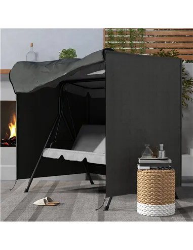 Outsunny 152 x 177cm Three-Seater Swing Chair Protective Cover Grey