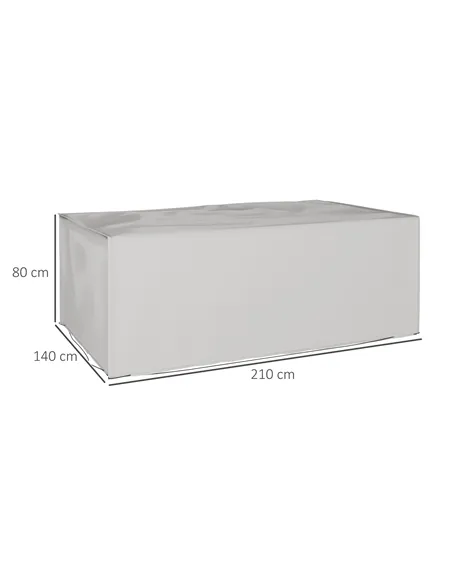 Outsunny Outdoor Garden Furniture Cover Waterproof, Anti-UV 600D Heavy Duty Oxford Fabric Patio Furniture Cover for Rectangular 