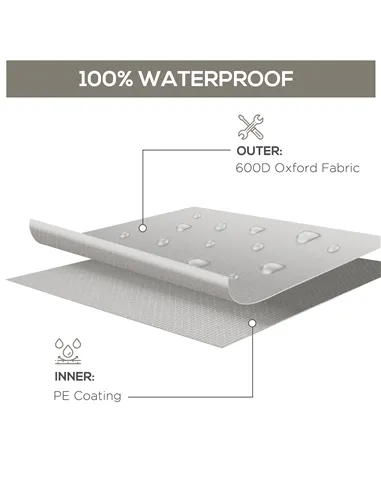 Outsunny Outdoor Garden Furniture Cover Waterproof, Anti-UV 600D Heavy Duty Oxford Fabric Patio Furniture Cover for Rectangular 