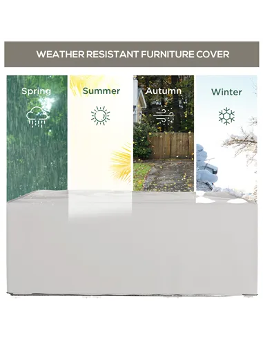 Outsunny Outdoor Garden Furniture Cover Waterproof, Anti-UV 600D Heavy Duty Oxford Fabric Patio Furniture Cover for Rectangular 