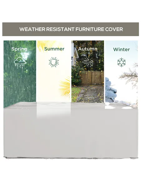 Outsunny Outdoor Garden Furniture Cover Waterproof, Anti-UV 600D Heavy Duty Oxford Fabric Patio Furniture Cover for Rectangular 