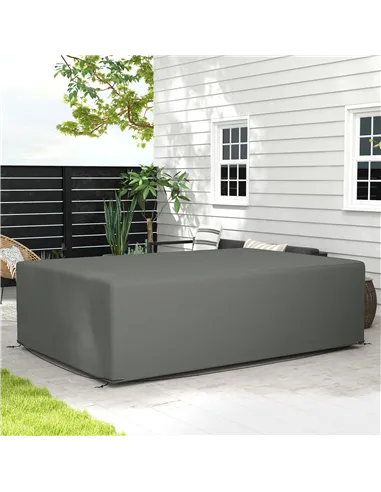 Outsunny Outdoor Garden Furniture Cover Waterproof, Anti-UV 600D Heavy Duty Oxford Fabric Patio Furniture Cover for Rectangular 