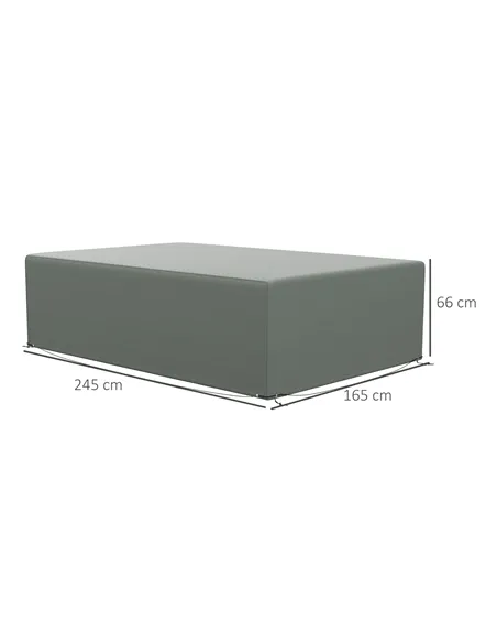 Outsunny Outdoor Garden Furniture Cover Waterproof, Anti-UV 600D Heavy Duty Oxford Fabric Patio Furniture Cover for Rectangular 
