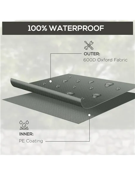 Outsunny Outdoor Garden Furniture Cover Waterproof, Anti-UV 600D Heavy Duty Oxford Fabric Patio Furniture Cover for Rectangular 