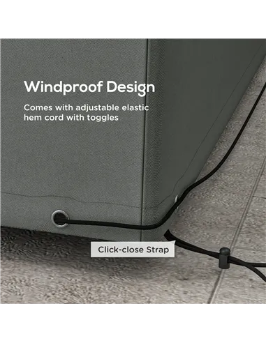 Outsunny Outdoor Garden Furniture Cover Waterproof, Anti-UV 600D Heavy Duty Oxford Fabric Patio Furniture Cover for Rectangular 