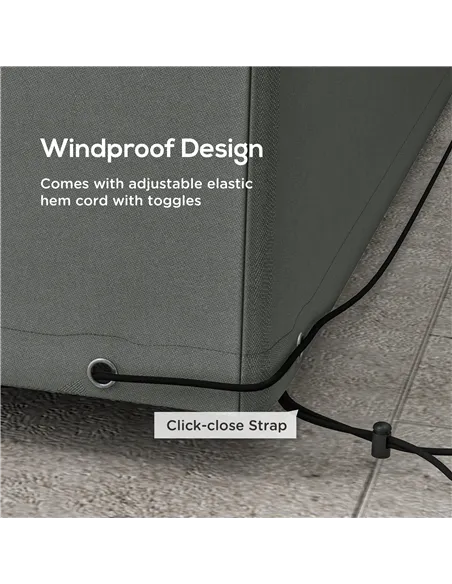 Outsunny Outdoor Garden Furniture Cover Waterproof, Anti-UV 600D Heavy Duty Oxford Fabric Patio Furniture Cover for Rectangular 