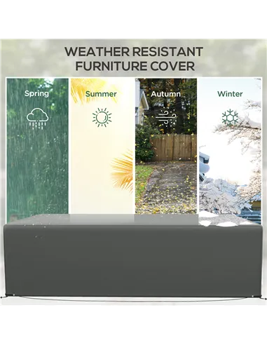 Outsunny Outdoor Garden Furniture Cover Waterproof, Anti-UV 600D Heavy Duty Oxford Fabric Patio Furniture Cover for Rectangular 