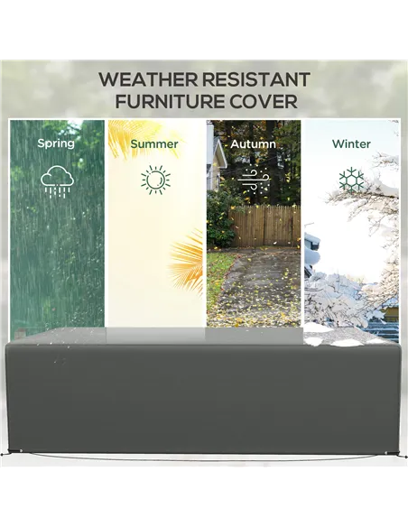 Outsunny Outdoor Garden Furniture Cover Waterproof, Anti-UV 600D Heavy Duty Oxford Fabric Patio Furniture Cover for Rectangular 