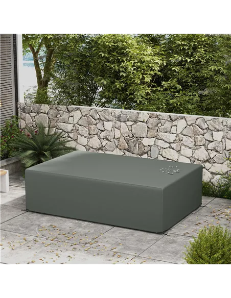 Outsunny Outdoor Garden Furniture Cover Waterproof, Anti-UV 600D Heavy Duty Oxford Fabric Patio Furniture Cover for Rectangular 