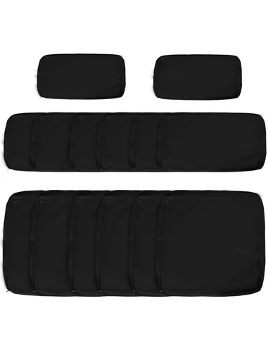 Outsunny Garden Rattan Sofa Cushion Polyester Cover Replacement Outdoor- No Cushion Included, Black