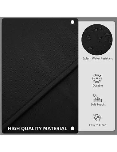 Outsunny Garden Rattan Sofa Cushion Polyester Cover Replacement Outdoor- No Cushion Included, Black