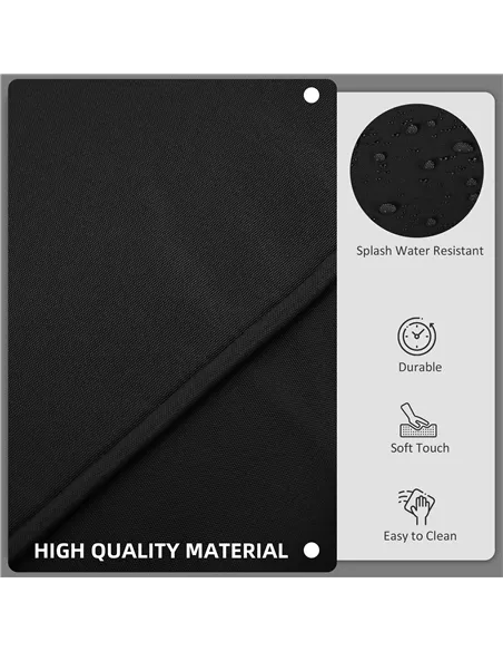 Outsunny Garden Rattan Sofa Cushion Polyester Cover Replacement Outdoor- No Cushion Included, Black